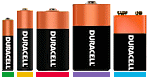 Alkaline: AAA, AA, C, D, 9V