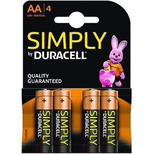 Duracell Simply AA Pack von 4 Batterien