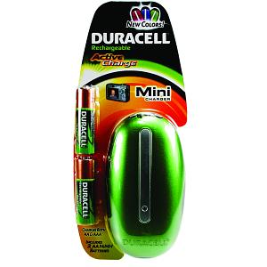 Duracell Miniladegerät (Grün) + 2 AA Zellen