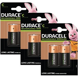 Duracell aufladbare Batterien der Größe C (Babyzellen) x 6