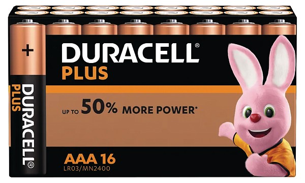 Duracell Plus Power AAA Pack von 16 Batterien