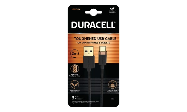 Duracell 2m USB-A-auf-USB-C-Kabel